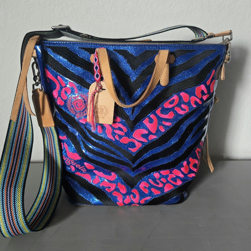 Consuela Vibrant Blue and Pink Shoulder Bag